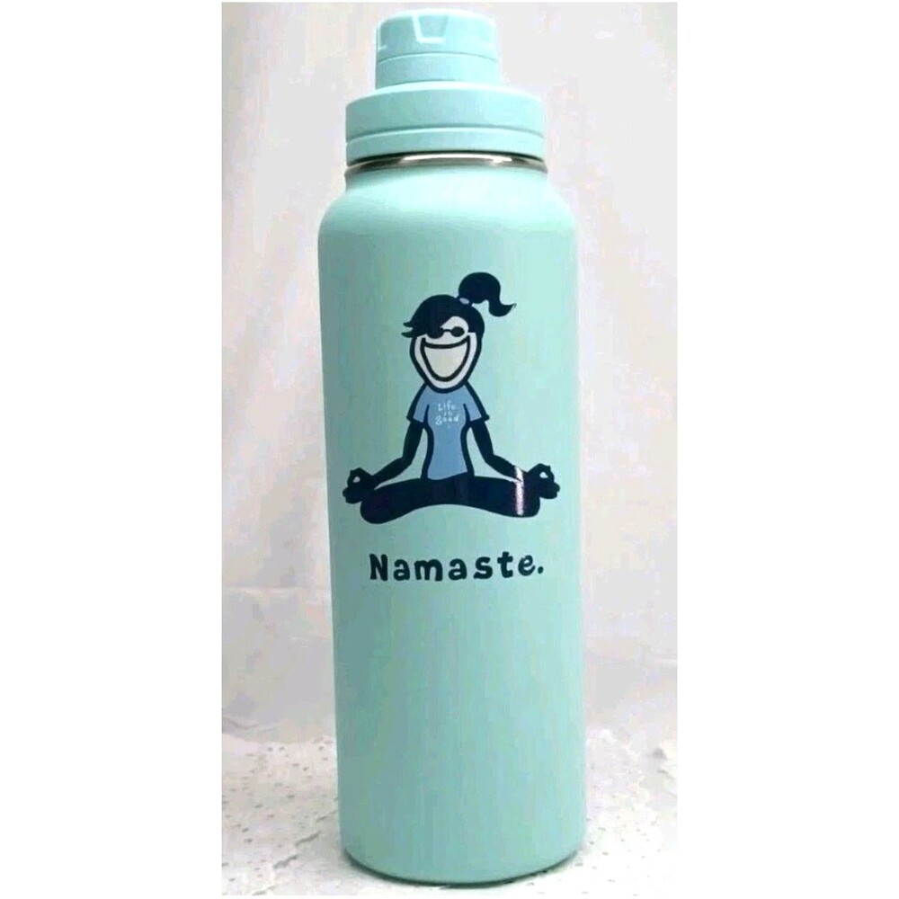 Life is Good Water Bottle Stainless Steel 40oz Hydrate Drink Cup Thermos Handle
